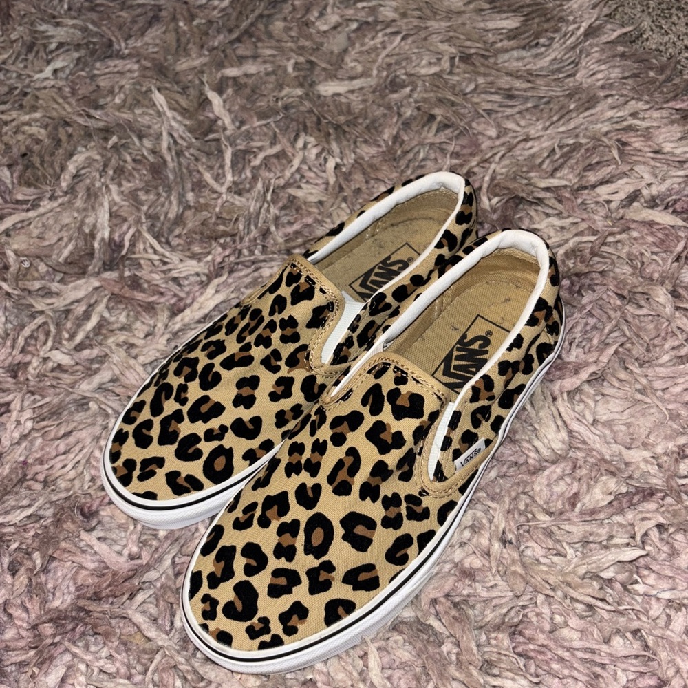 Vans Leopard Print Slip-On Sneakers